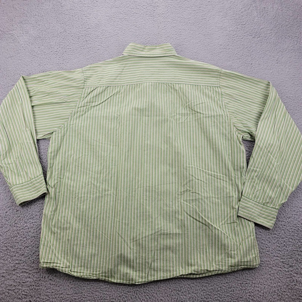 Wrangler Shirt Mens XXL Green Striped Button Up Western‎ Long Sleeve Outdoors - Picture 7 of 16